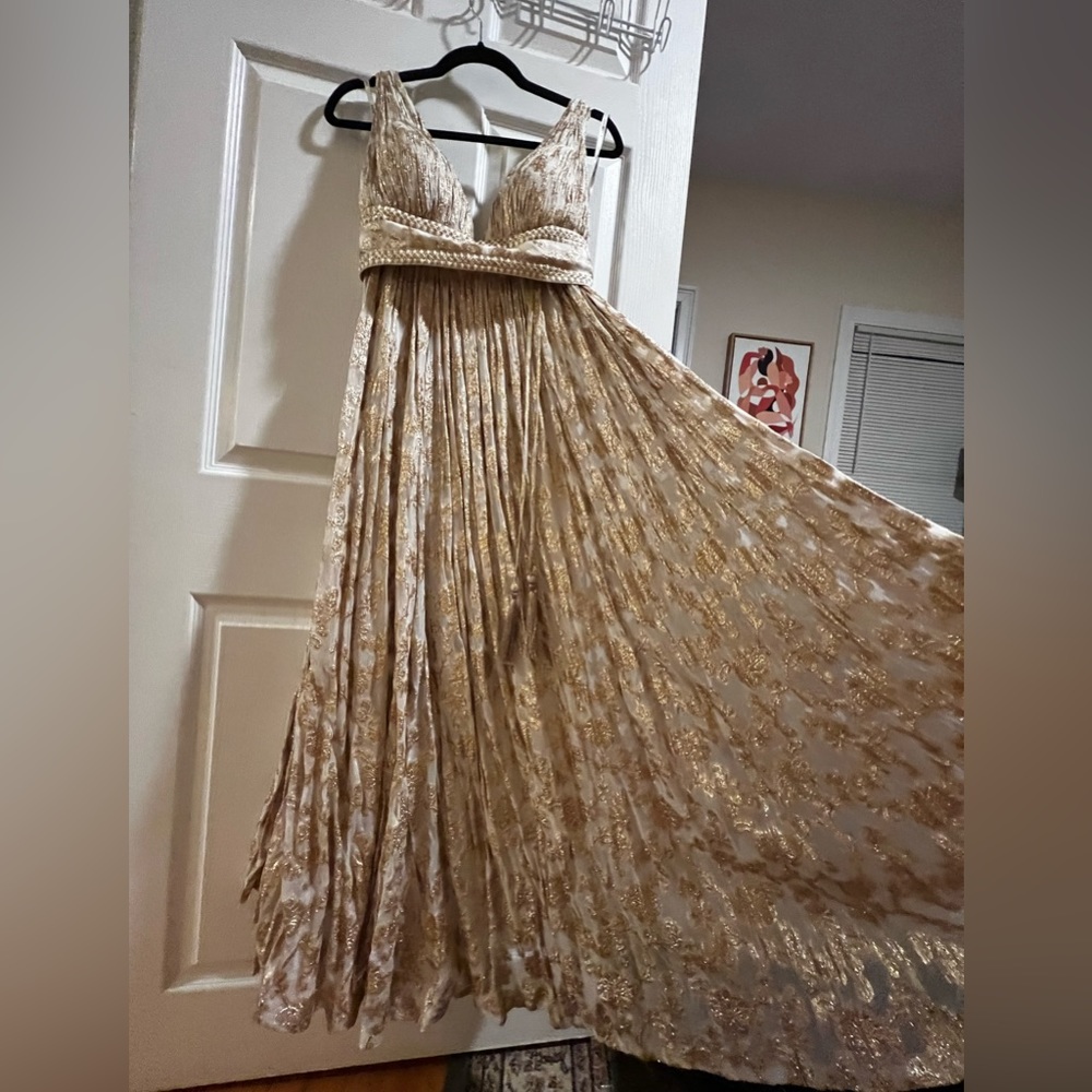 Gold and White Sherri Hill Prom Formal Dress (FREE SHIPPING)